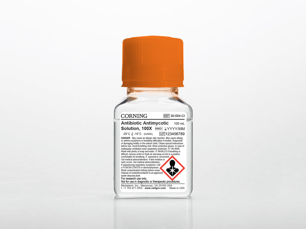Solución Antibiótico -Antimicótico (10.000 UI/ml de Penicilina – 10 mg/mL de Estreptomicina y 25 ug/mL de Anfotericina B).